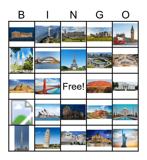 Famous Landmarks Bingo Card
