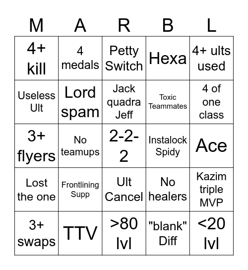 Marbibl Bingo Card
