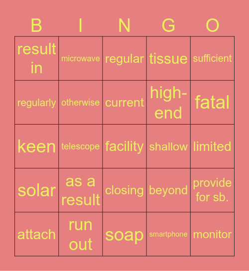 Unit 4 latter part Bingo Card