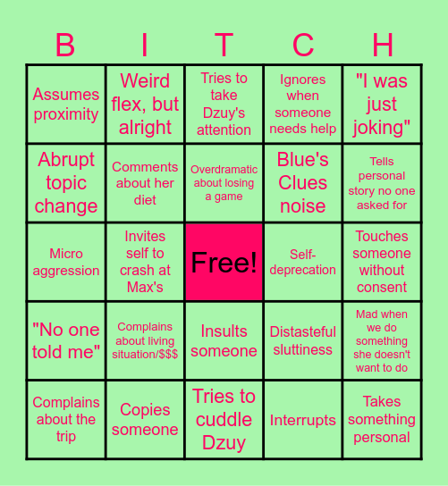 Alex BS Bingo Card