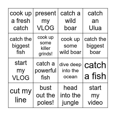 What are you about to do? / I'm about to... Bingo Card