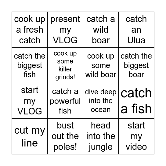 What are you about to do? / I'm about to... Bingo Card