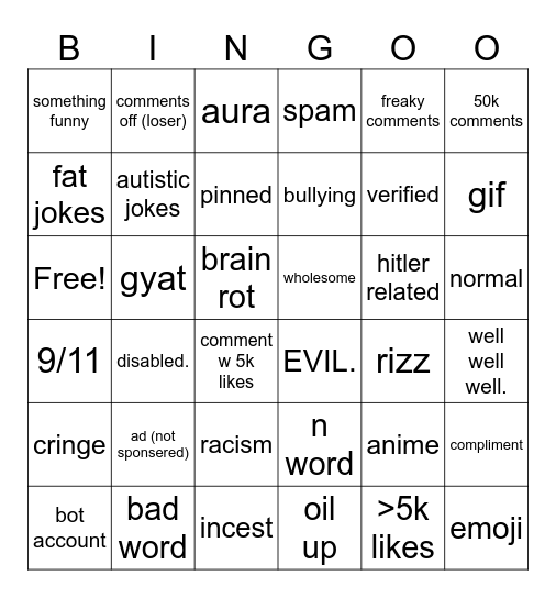 ig bingo (save me) Bingo Card