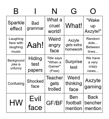 Axzyte Bingo Card