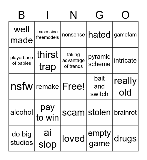 Roblox Games Bingo Card roblox-games-bingo-card