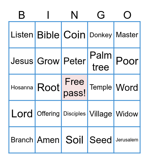 Bible Bingo Card