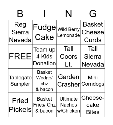 Buffalo Bingo Card
