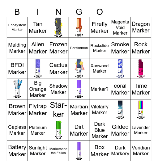 Find the Markers Bingo Card