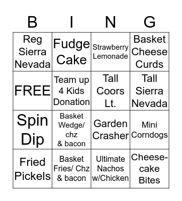 Buffalo Bingo Card