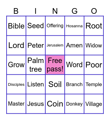 Bible Bingo Card