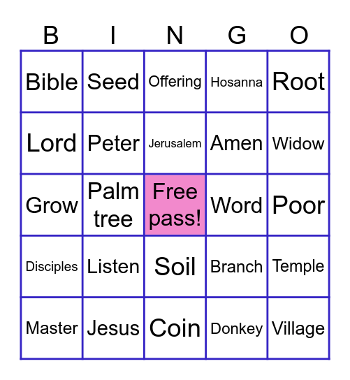 Bible Bingo Card