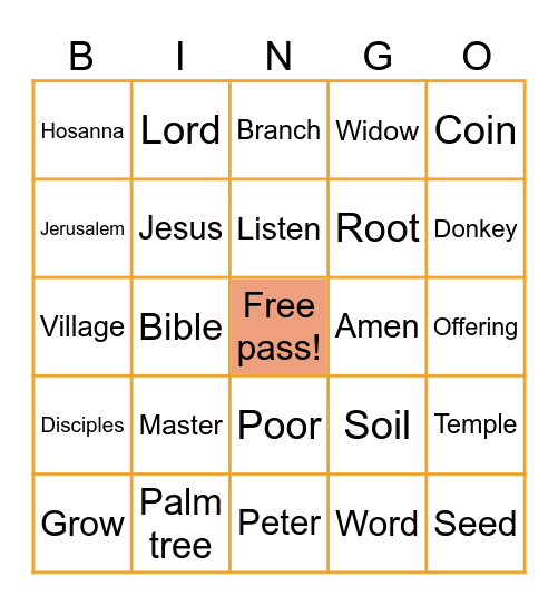 Bible Bingo Card