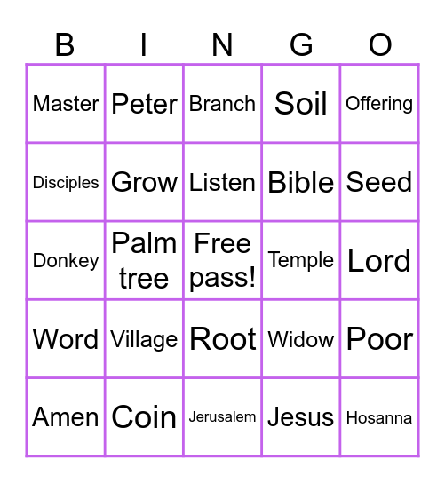 Bible Bingo Card
