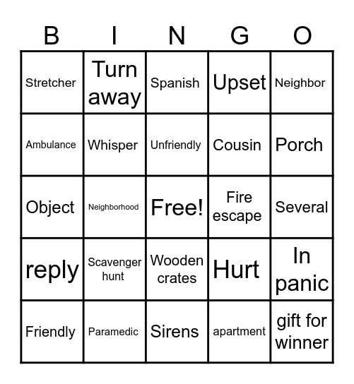 Unit10 word bingo Card