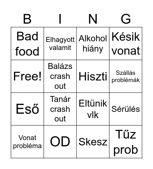 Oszkir Bingo Card