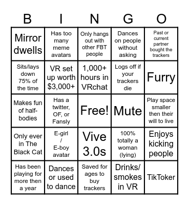 FBT bingo Card