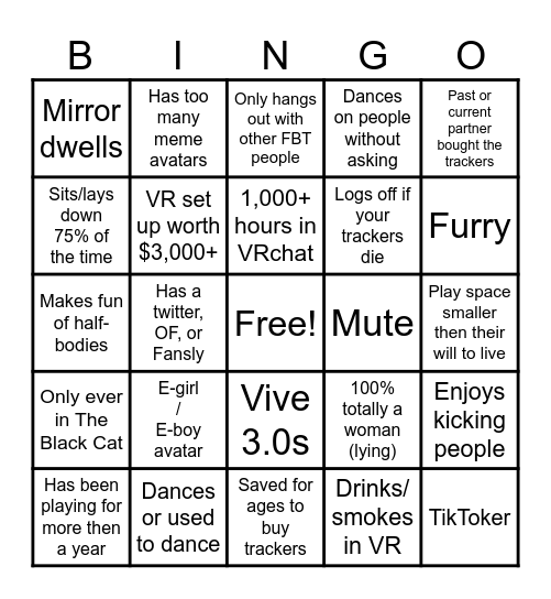 FBT bingo Card