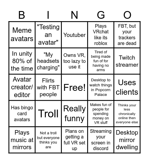 Deskie Bingo Card