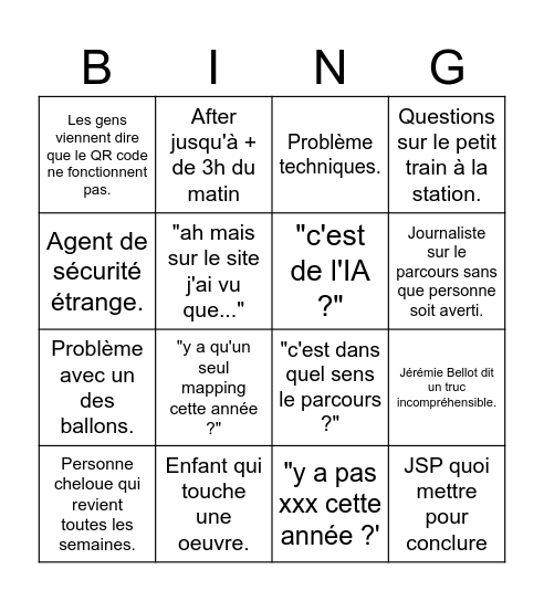 Bingo Constellation Bingo Card