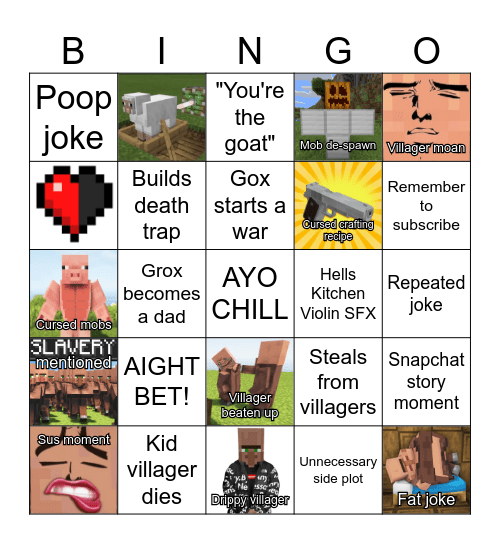 Grox Bingo Card