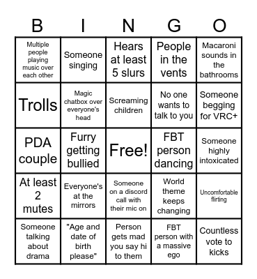 Black Cat Bingo Card