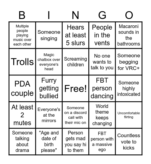 Black Cat Bingo Card