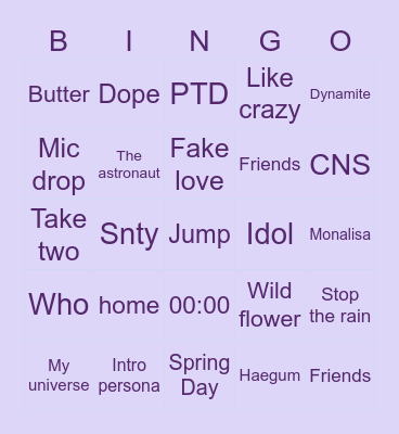 @ikigadala Bingo Card
