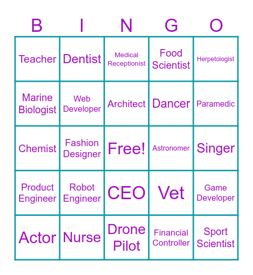 KQ Career Bingo Card