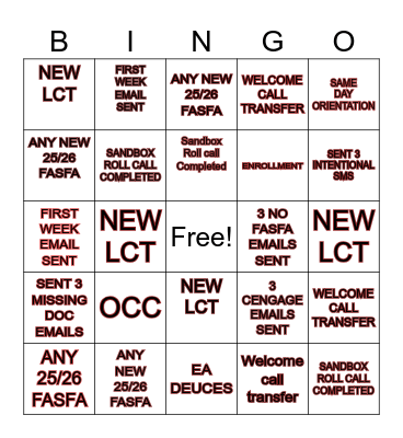 G'S UNIT PRE-START WEEK STITCH BINGO Card