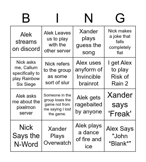 Hi Mr. Gardner Bingo Card