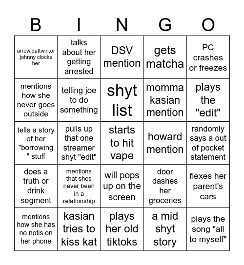 lilkasian Bingo Card