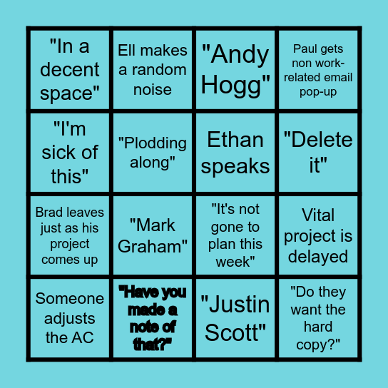 Documentation PDR Bingo Card