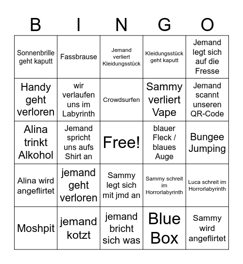 Nova Rock 2025 Bingo Card