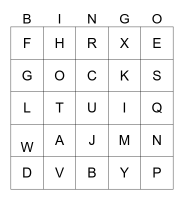 CH Bingo 2 Bingo Card