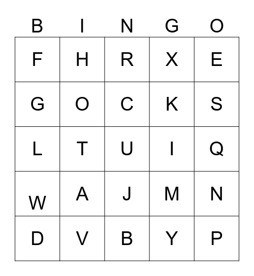 CH Bingo 2 Bingo Card