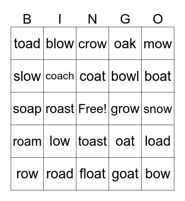 OA/OW BINGO Card