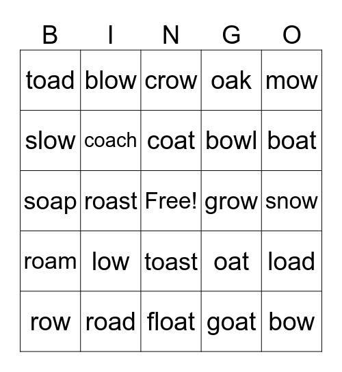 OA/OW BINGO Card