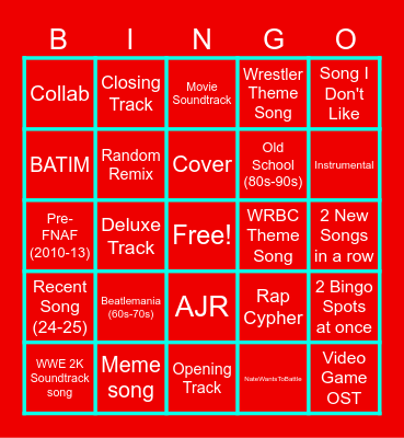 Apple Music Bingo Card