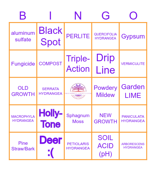 BOTANICAL BINGO Card