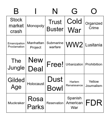 Final Review 8th Grade Bingo Card