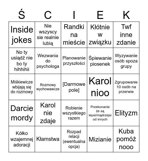 ... Bingo Card