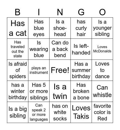 FIND SOMEONE WHO Bingo Card