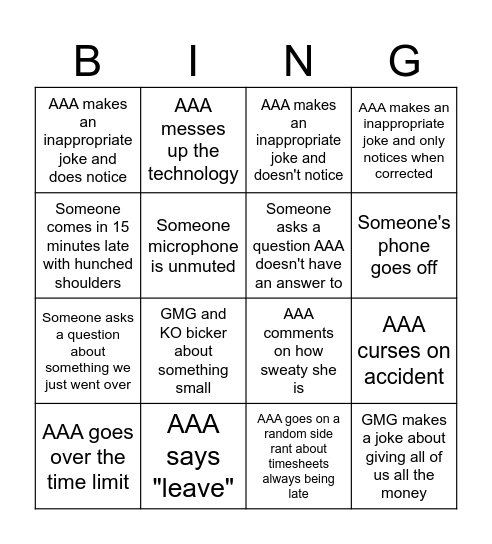 Summer Series BINGO Card