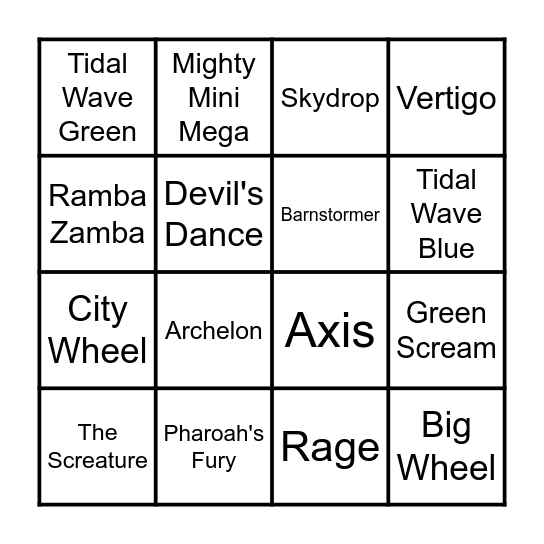 Adventure Island Bingo! Bingo Card
