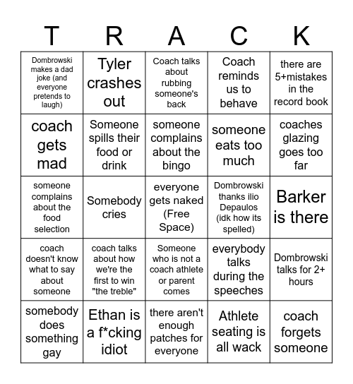 Track Bingo Card