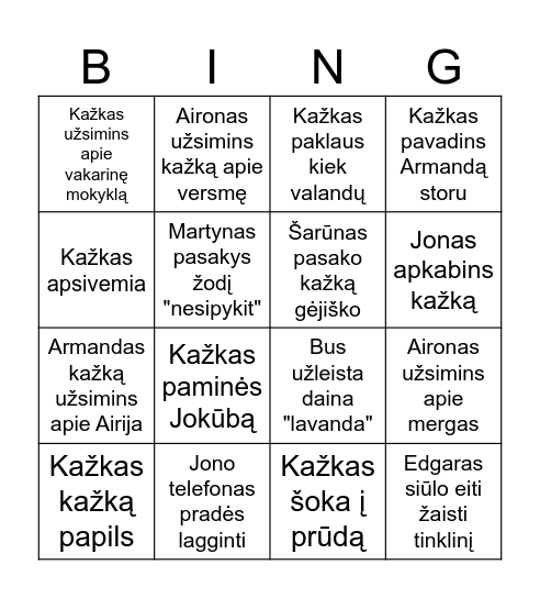 Austėja Bingo Card