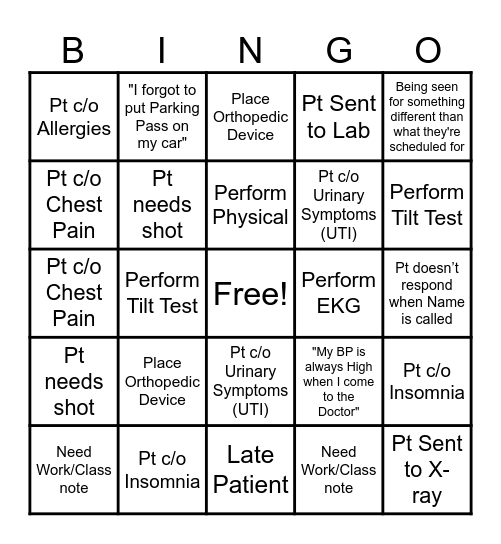 PWHC BINGO Card