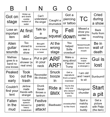 Jera on Air 25 Bingo🧡 Bingo Card