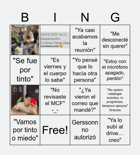 winners Bingo Card