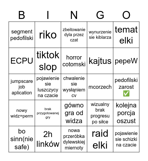 bingo dylewskie Bingo Card